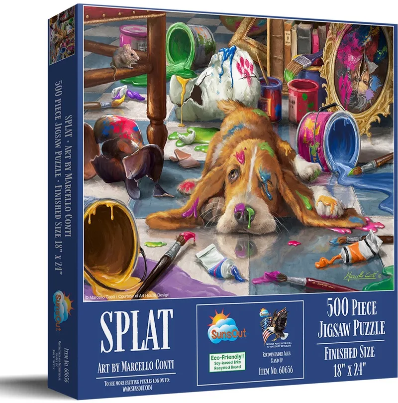 XL legpuzzel -Verfspetters - 500 extra grote stukjes -SunsOut from SunsOut, Kleurrijk edition – box