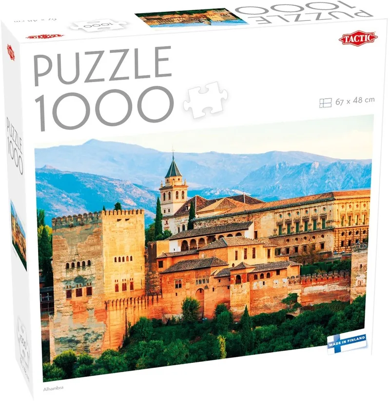 Alhambra, Spanje – Puzzel – 1000 stukjes – Historisch Paleiscomplex – Moorse Architectuur – Hoogwaardige Scandinavische Kwaliteit from Tactic, Alhambra, Spanje edition – box