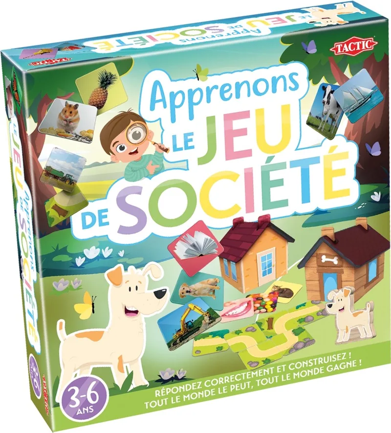 Apprenons le Jeu de Société (FR) from Tactic, Meerkleurig edition – box