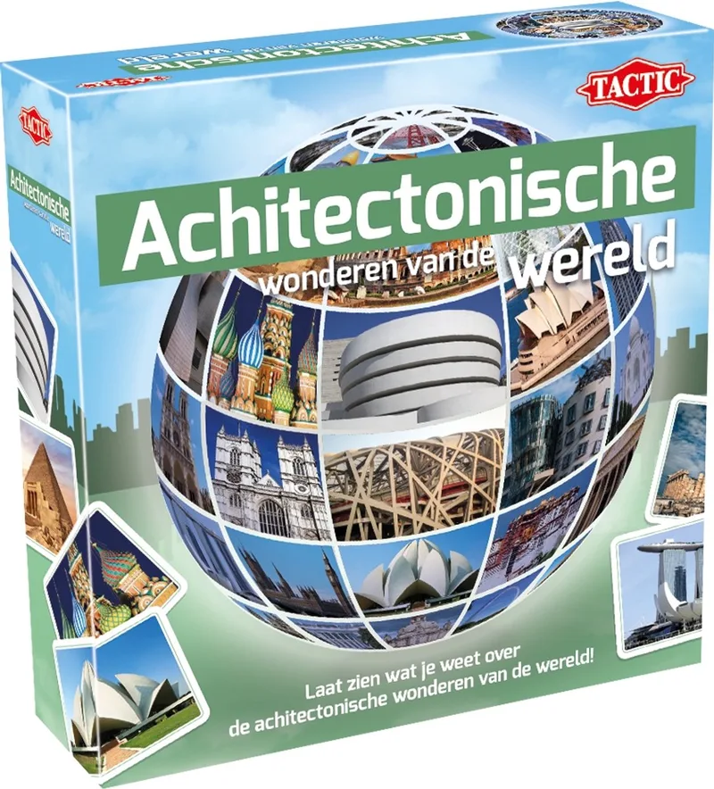 Architectonische wonderen van de Wereld – Kaartspel – Quizspel – Iconische Bouwwerken en Wereldarchitectuur – Kennis en Ontdekking – Van de Wereld Serie – 2 of Meer Spelers – Vanaf 12 Jaar van Tactic – doos