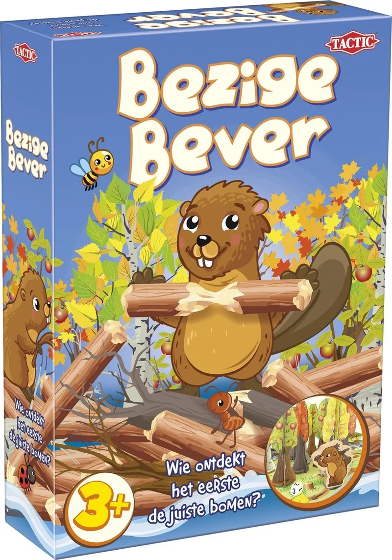Bezige Bever – Bordspel – Geheugenspel met Bouwen – Spelenderwijs Leren – Familiespel – 2 tot 4 Spelers – Vanaf 3 Jaar von Tactic – Schachtel