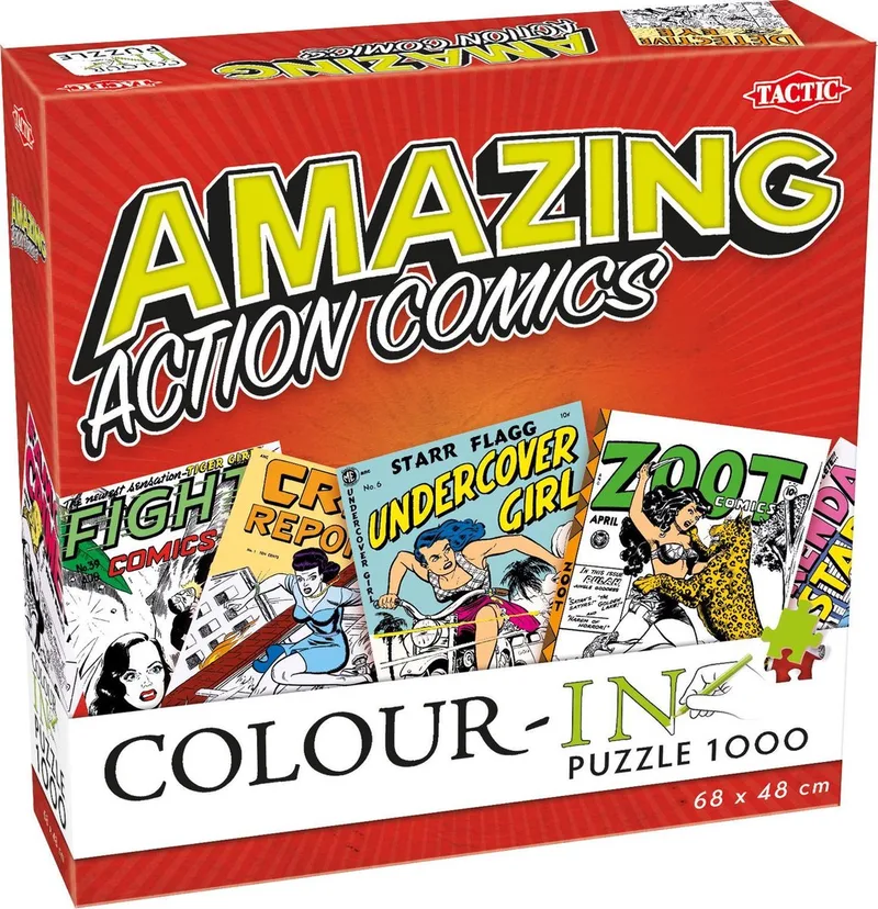 Colour-In Puzzle Amazing Action Comics 1000 stukjes from Tactic – box