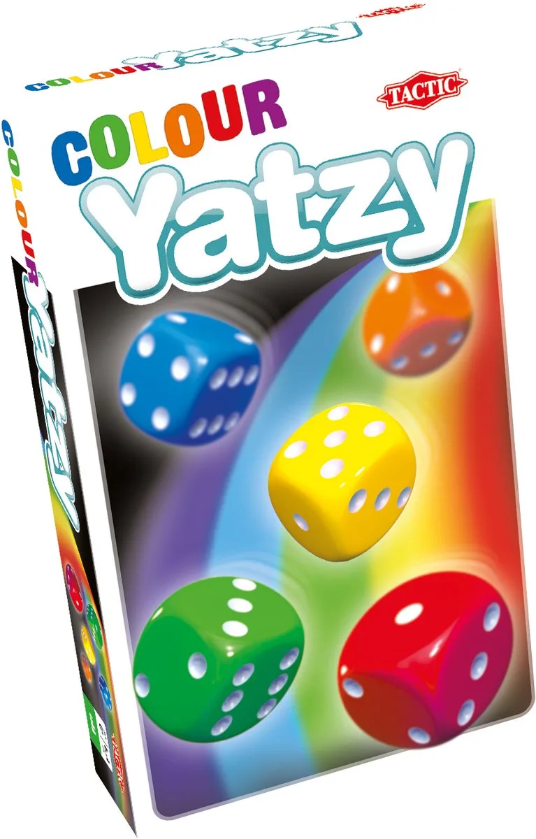Colour Yatzy – Dobbelspel – Kleurrijk Familiespel – Met Regenbooginlay en QR Uitleg – Vanaf 6 Jaar – 2 of Meer Spelers von Tactic – Schachtel