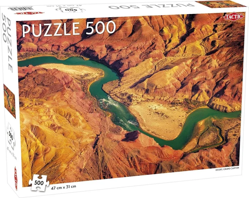 Desert – Puzzel – 500 stukjes – Indrukwekkend Woestijnlandschap – Strak en Rustgevend Ontwerp – Hoogwaardige Scandinavische Kwaliteit van Tactic, editie Grand Canyon – doos