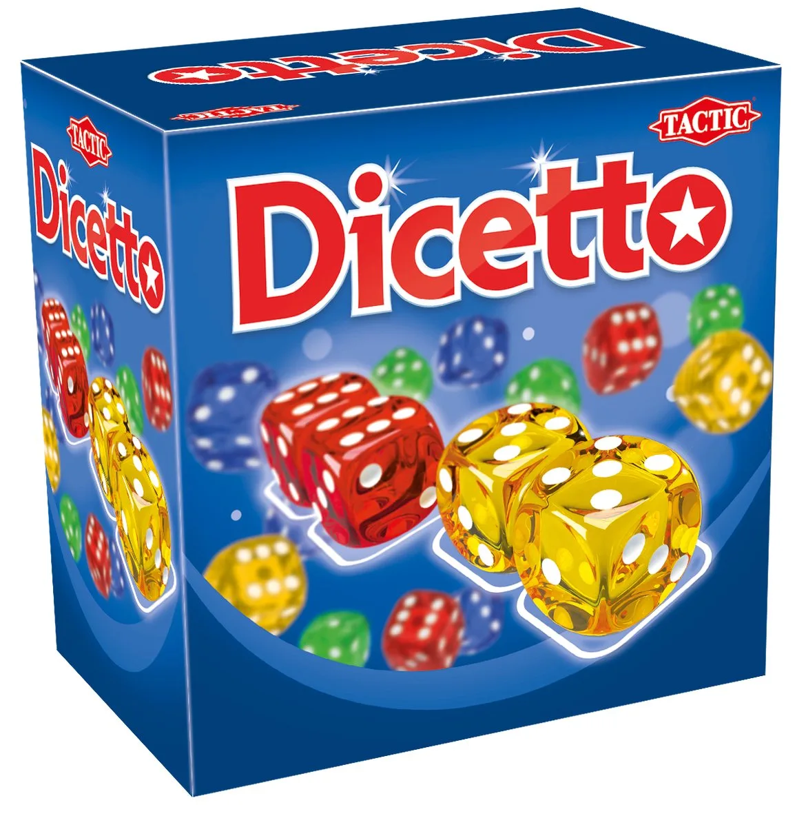 Dicetto – Dobbelspel – Familiespel – Kleurrijke dobbelstenen - Tactisch Dobbel- en Kaartspel de Tactic, édition Multicolore – boîte