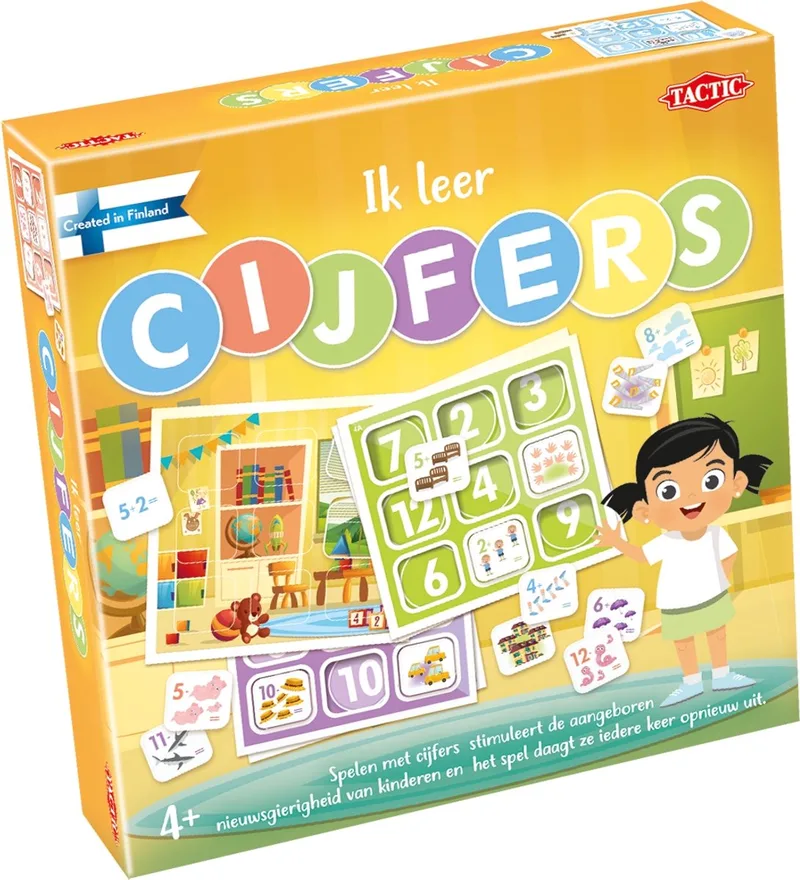 Ik Leer: Cijfers – Bordspel – Educatief – Leerzaam Spel om te Leren Tellen en Getallen te Herkennen – 1 tot 4 Spelers – Vanaf 4 Jaar from Tactic – box
