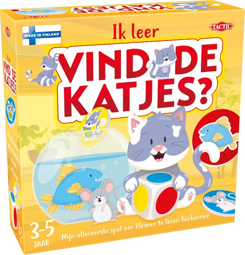 Ik Leer: Vind de Katjes – Bordspel – Educatief – Zoek en Vind Spel met Katjes – 2 tot 4 Spelers – Vanaf 3 Jaar from Tactic – box