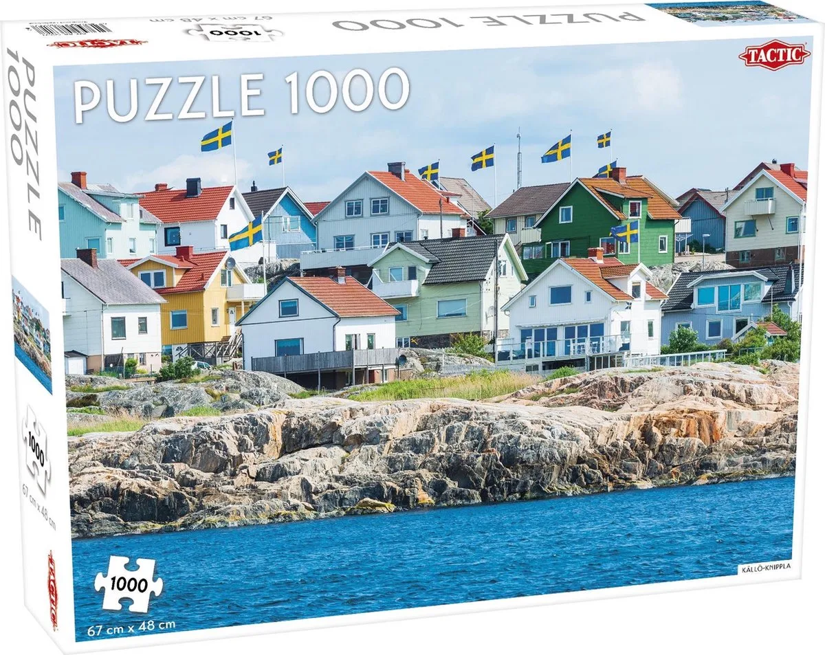 Källö Knippla – Puzzel – 1000 stukjes – Scandinavisch Kustdorp – Strak en Rustgevend Ontwerp – Hoogwaardige Scandinavische Kwaliteit van Tactic, editie Källö-Knippla – doos