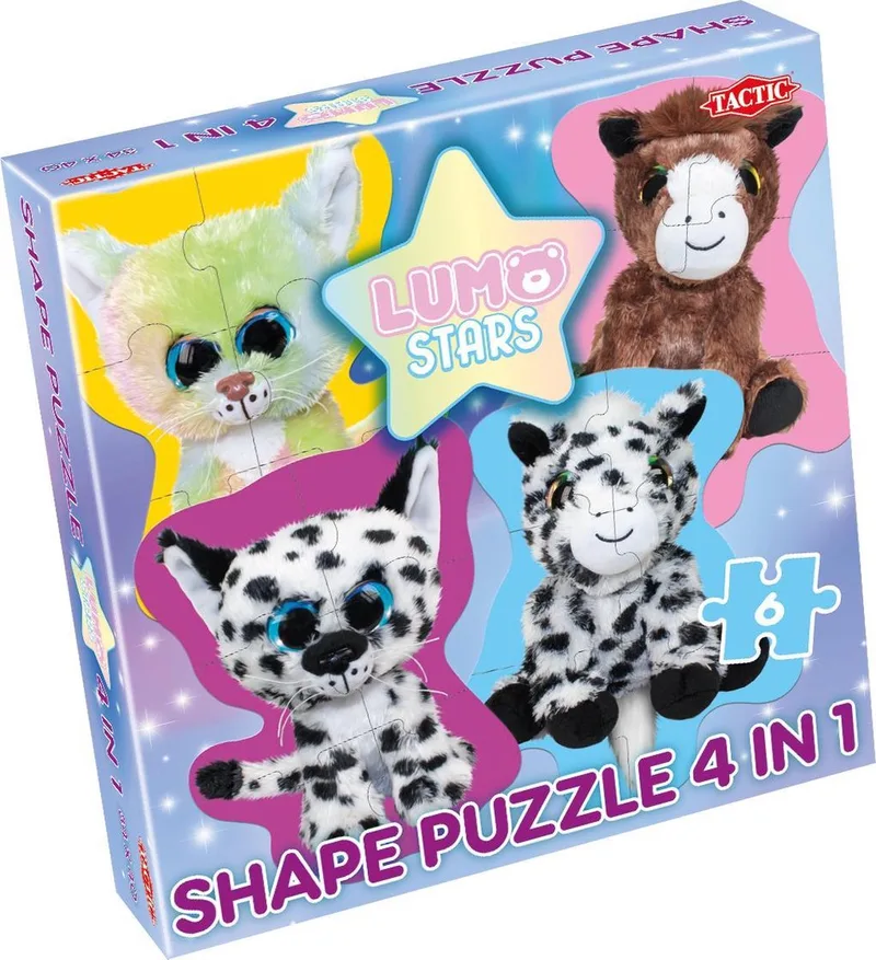 Lumo Stars Katten en Veulens – Puzzel – 4x6 stukjes – Schattige Dierenillustraties – Strak en Rustgevend Ontwerp – Hoogwaardige Scandinavische Kwaliteit van Tactic, editie Katten & Veulens – doos