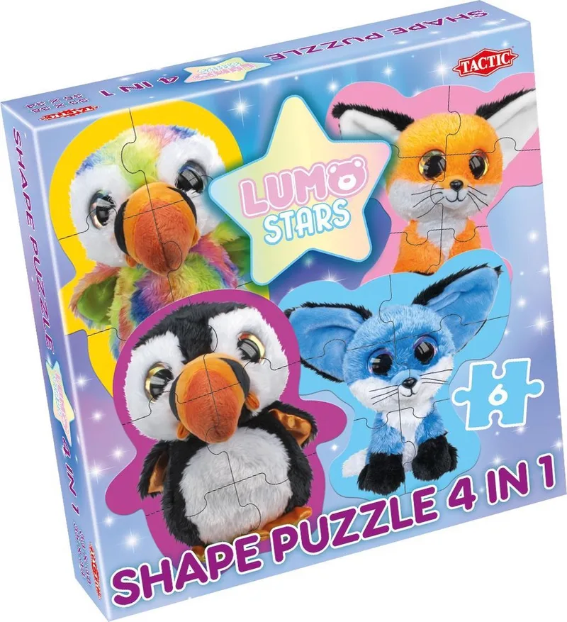 Lumo Stars Papegaaiduikers en Vossen – Puzzel – 4x6 stukjes – Lieve Bos en Zeedieren – Strak en Rustgevend Ontwerp – Hoogwaardige Scandinavische Kwaliteit van Tactic, editie Papegaaiduikers & Vossen – doos