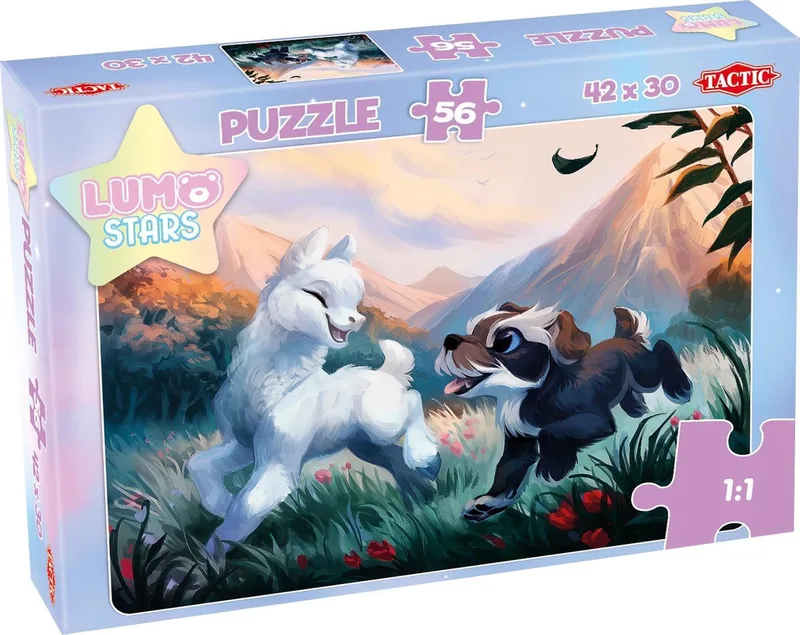 Lumo Stars Puzzel Llama and Puppy - 56 Stukjes van Tactic, editie Meerkleurig – doos