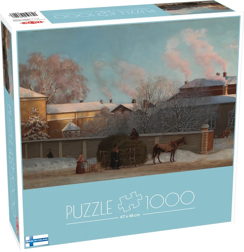 Magnus Enckell: – Puzzel – 1000 stukjes – Winterse Helsinki Stadsimpressie – Klassieke Finse Kunst – Hoogwaardige Scandinavische Kwaliteit van Tactic, editie Annankatu on a cold winter morning – doos