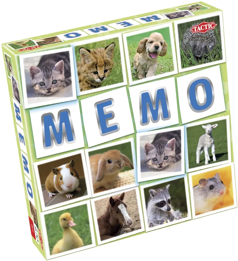 Memo Babydieren - Memospel - Zoek de Juiste Paren - Schattige Jonge Dieren van Over de Hele Wereld - Educatief Gezelschapsspel voor Kinderen en Families - 2 tot 6 Spelers - Vanaf 3 Jaar de Tactic – boîte