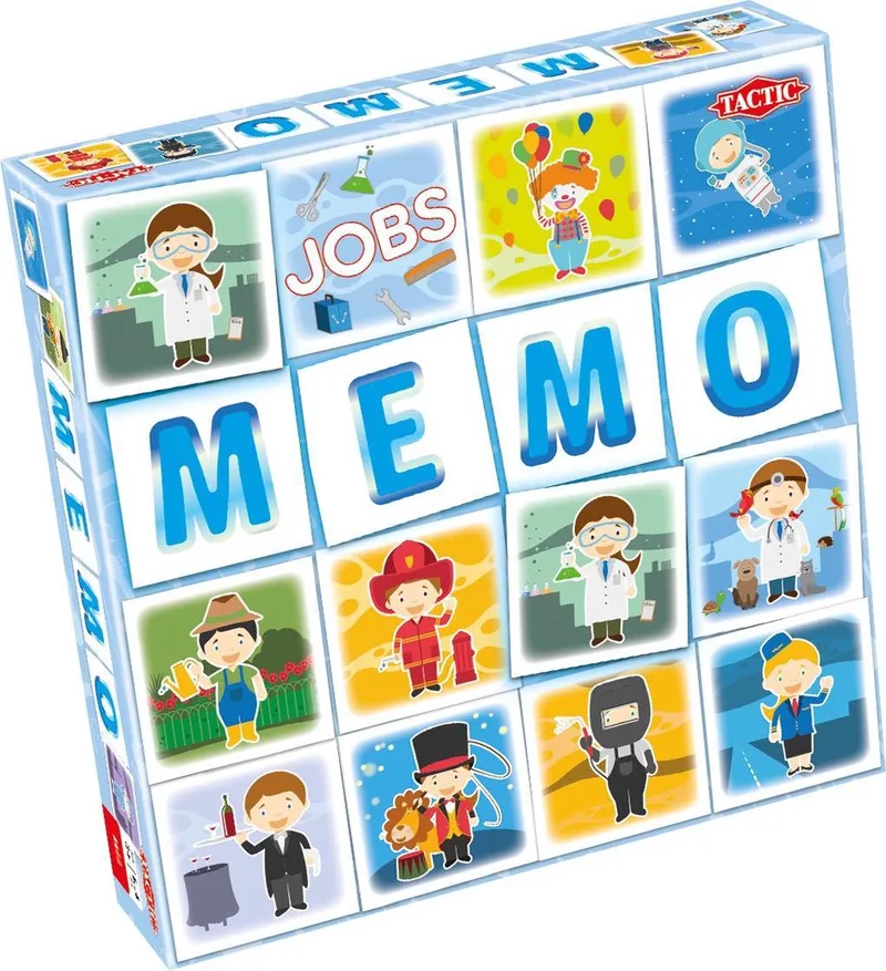 Memo Beroepen - Memospel - Zoek de Juiste Paren - Ontdek Verschillende Beroepen - Educatief Gezelschapsspel voor Kinderen en Families - 2 tot 6 Spelers - Vanaf 3 Jaar van Tactic – doos