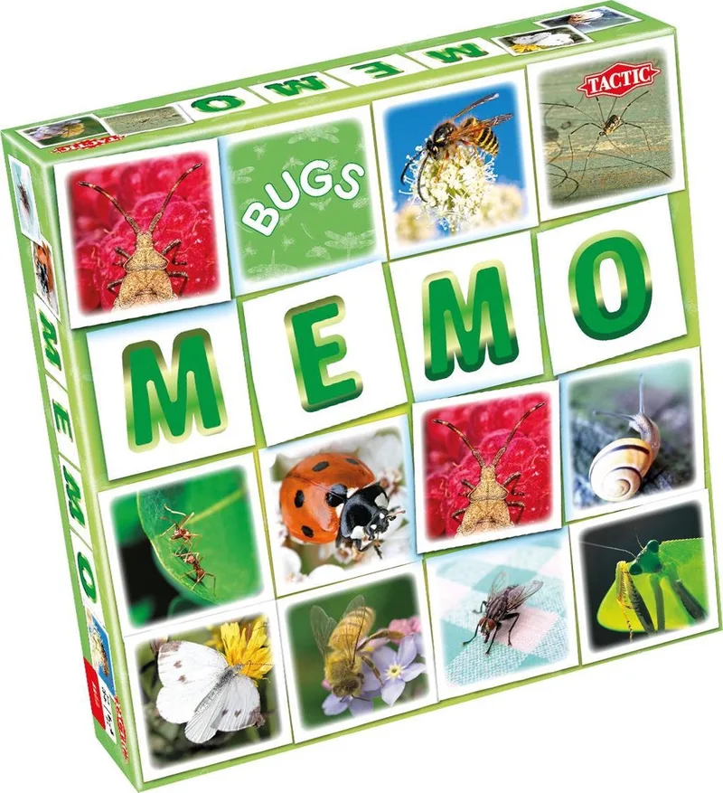 Memo Insecten - Memospel - Zoek de Juiste Paren - Vlinders, Lieveheersbeestjes en Andere Kriebelbeestjes - Educatief Gezelschapsspel voor Kinderen en Families - 2 tot 6 Spelers - Vanaf 3 Jaar van Tactic – doos