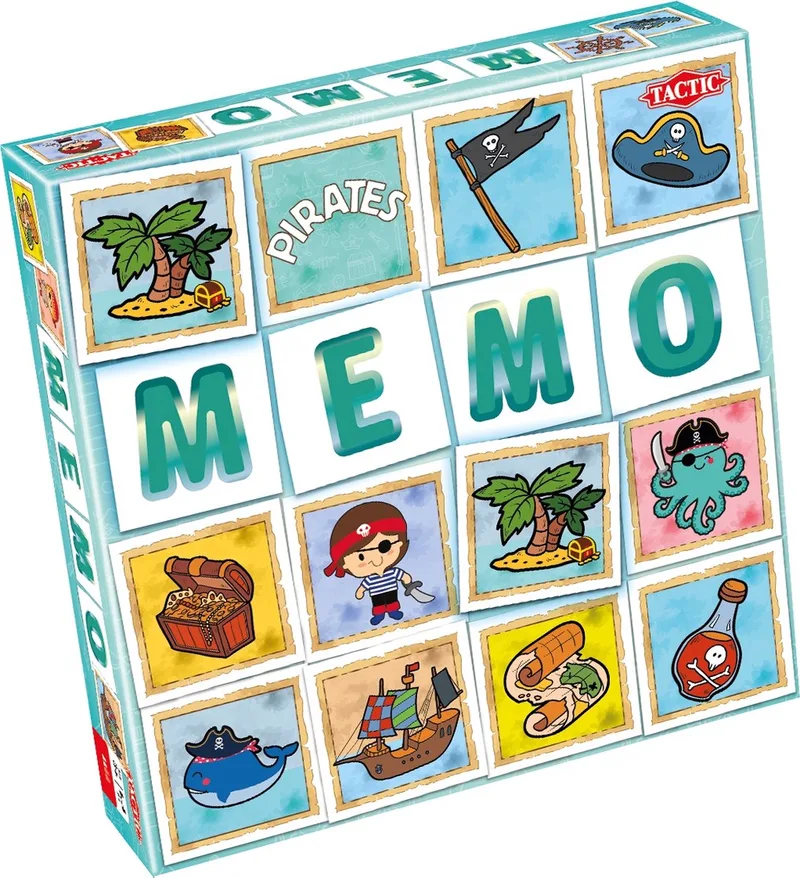 Memo Piraten - Memospel - Zoek de Juiste Paren - Piraten, Schatkisten en Avonturen - Gezelschapsspel voor Kinderen en Families - 2 tot 6 Spelers - Vanaf 3 Jaar von Tactic – Schachtel