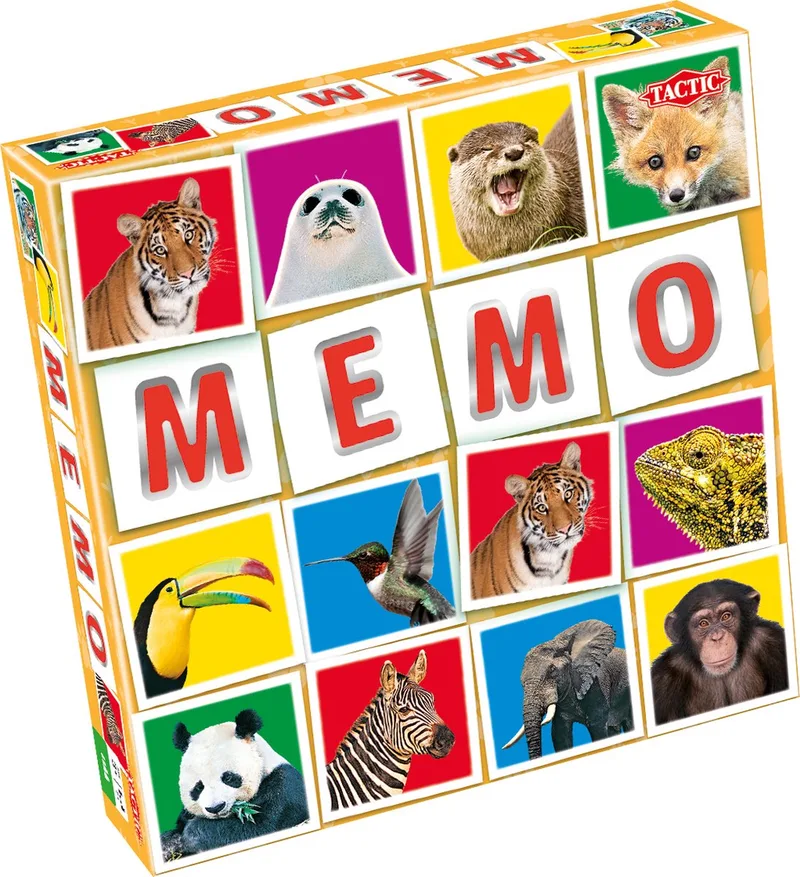 Memo Wildlife - Memospel - Zoek de Juiste Paren - Leeuwen, Tijgers en Andere Wilde Dieren - Educatief Gezelschapsspel voor Kinderen en Families - 2 tot 6 Spelers - Vanaf 3 Jaar van Tactic – doos