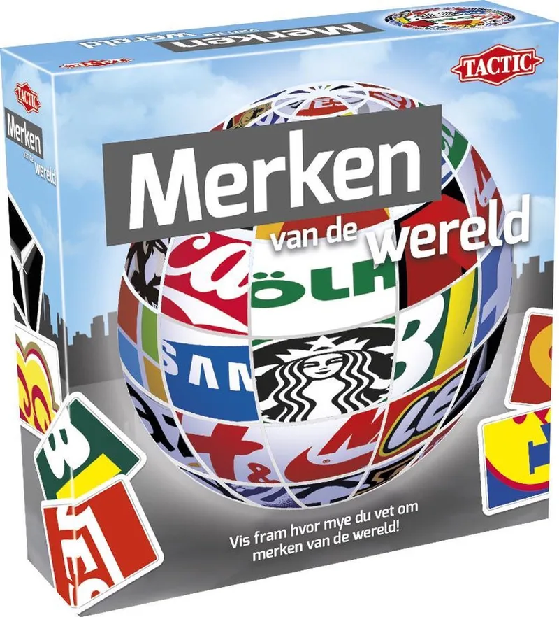 Merken van de Wereld – Kaartspel – Quizspel – Bekende Wereldmerken en Logo’s – Kennis en Plezier – Van de Wereld Serie – 2 of Meer Spelers – Vanaf 12 Jaar van Tactic – doos