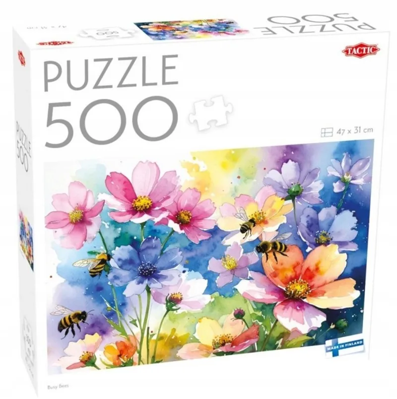 Merkloos Puzzel 500 Stukjes: Bloeiende Bijen Tuin de Tactic, édition Blanc – boîte