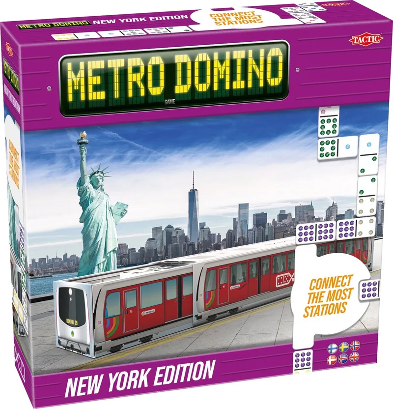 Metro Domino: New York Edition – Bordspel – Luxe Uitvoering – Strategisch Dominospel met Stations en Metrofiches – Vanaf 10 Jaar – 2 tot 4 Spelers de Tactic – boîte