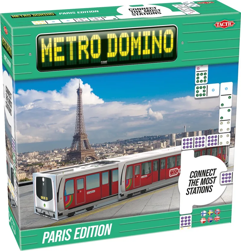 Metro Domino: Paris Edition – Bordspel – Luxe Uitvoering – Strategisch Dominospel met Stations en Metrofiches – Vanaf 10 Jaar – 2 tot 4 Spelers de Tactic – boîte