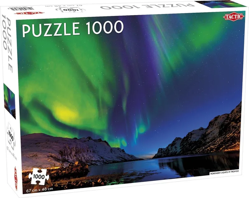 Northern Lights in Tromsø – Puzzel – 1000 stukjes – Noorderlicht boven Noorwegen – Magisch Nachtlandschap – Hoogwaardige Scandinavische Kwaliteit from Tactic, Northern Lights in Tromso edition – box