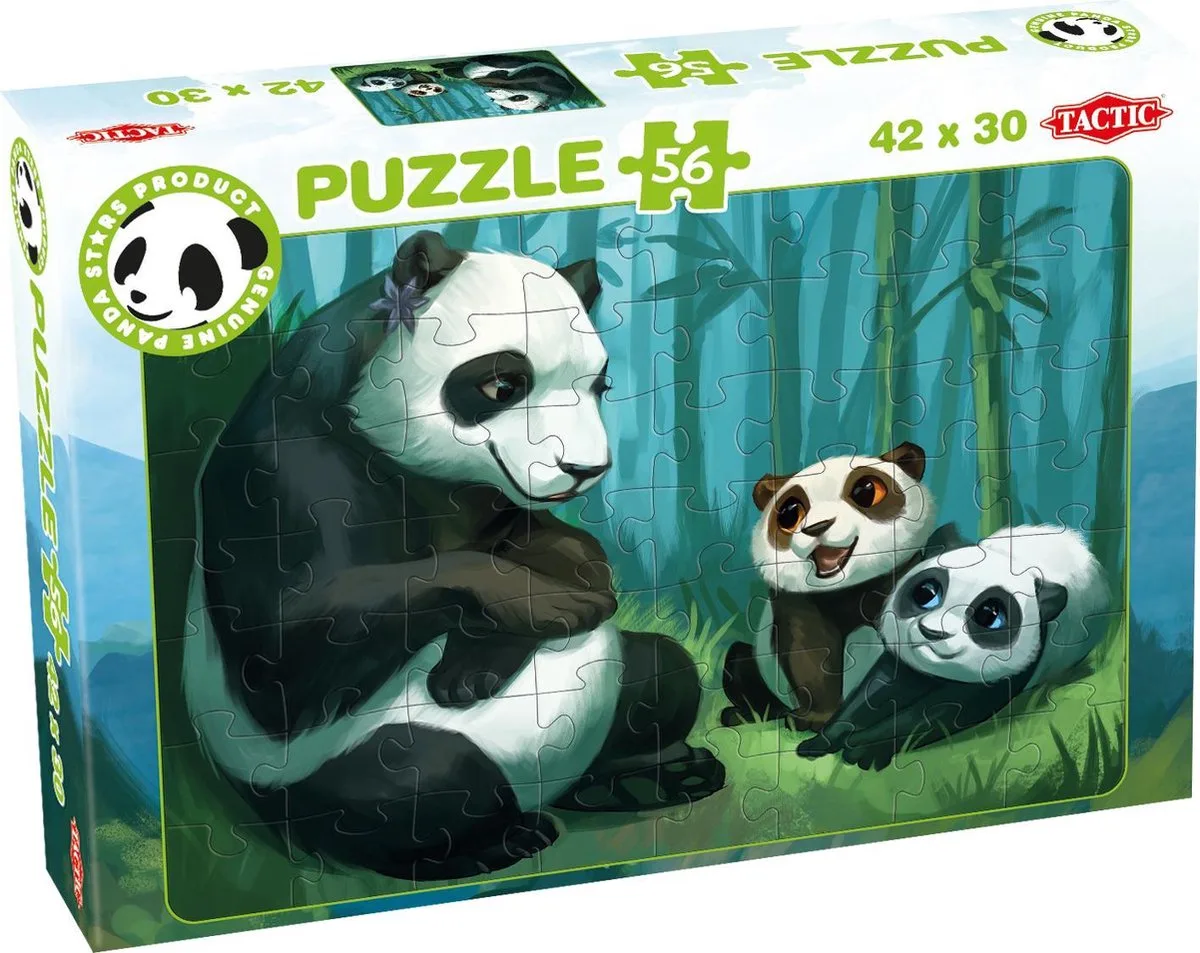 Panda Stars Puzzel Buddies - 56 stukjes van Tactic, editie Meerkleurig – doos