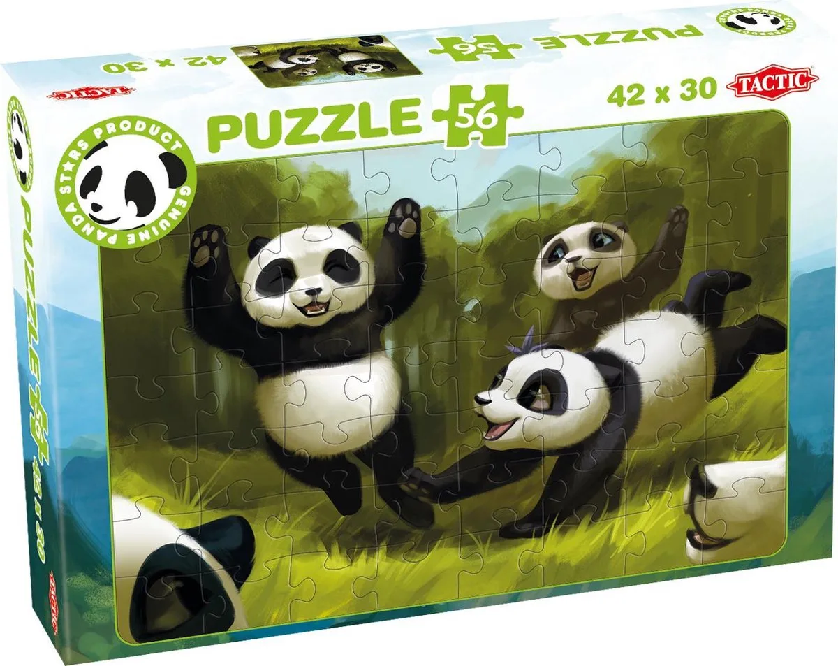 Panda Stars Puzzel Fun together - 56 stukjes van Tactic, editie Meerkleurig – doos