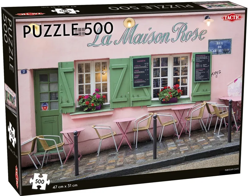 Parisian Café – Puzzel – 500 stukjes – Sfeervol Frans Straatbeeld – Strak en Rustgevend Ontwerp – Hoogwaardige Scandinavische Kwaliteit van Tactic, editie Parisian Cafe – doos