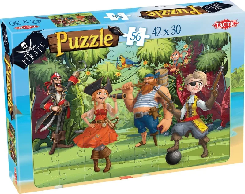 Piraten Puzzel Jungle Jam - 56 Stukjes van Tactic, editie Meerkleurig – doos