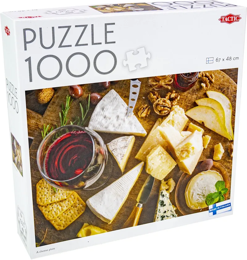 Puzzel – 1000 stukjes – Culinaire Kaasplank – Sfeervolle Foodfotografie – Hoogwaardige Scandinavische Kwaliteit from Tactic, A Cheese Plate edition – box