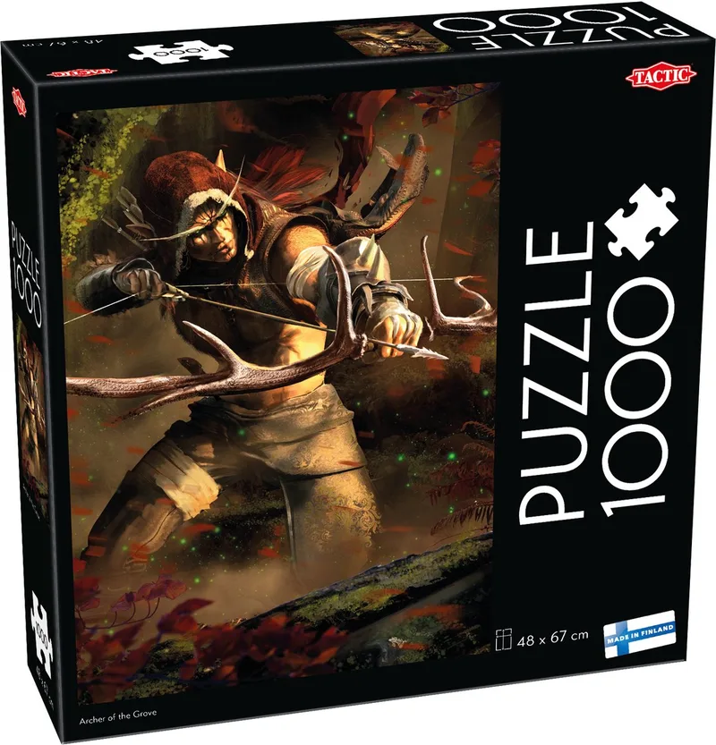 Puzzel – 1000 stukjes – Epische Fantasy Boogschutter – Mystiek Bosavontuur – Hoogwaardige Scandinavische Kwaliteit from Tactic, Archer of the Grove edition – box