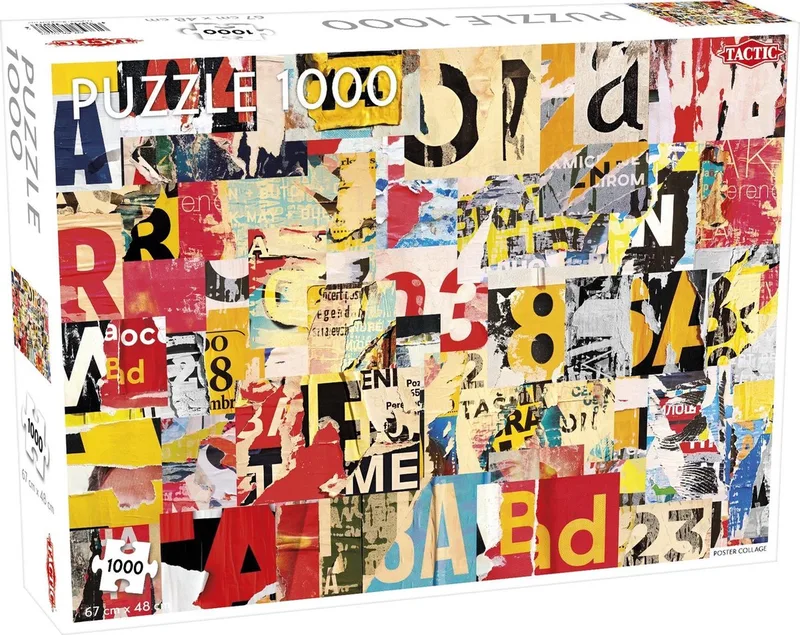 Puzzel – 1000 stukjes – Grafische Retro Posters – Strak en Rustgevend Ontwerp – Hoogwaardige Scandinavische Kwaliteit van Tactic, editie Poster Collage – doos
