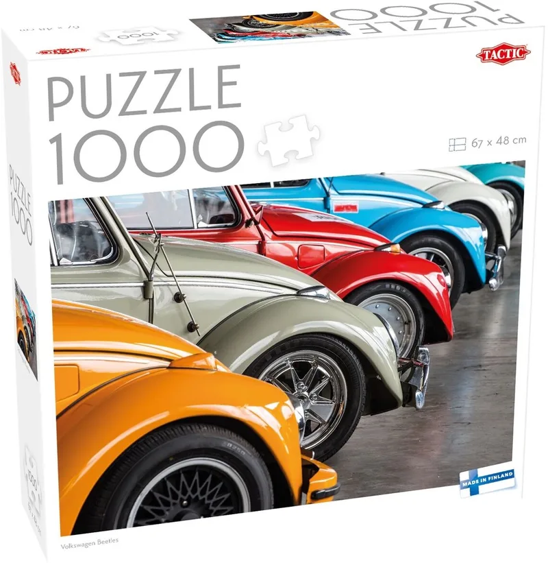 Puzzel – 1000 stukjes – Klassieke Kever Auto’s – Iconische Vintage Volkswagens – Hoogwaardige Scandinavische Kwaliteit von Tactic, Ausgabe Volkswagen Beetles – Schachtel