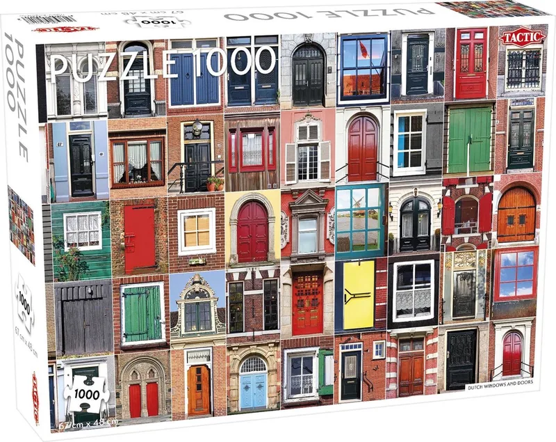 Puzzel – 1000 stukjes – Nederlandse Architectuur – Kleurrijke Gevels en Patronen – Hoogwaardige Scandinavische Kwaliteit from Tactic, Dutch Windows and Doors edition – box