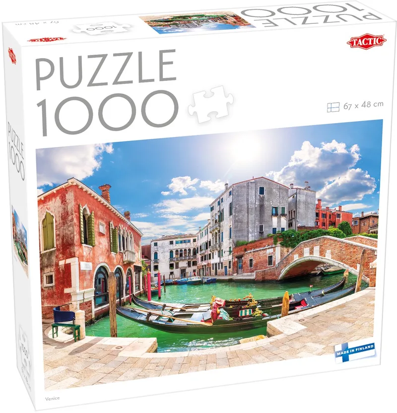 Puzzel – 1000 stukjes – Romantische Venetiaanse Grachten – Gondels en Historische Architectuur – Hoogwaardige Scandinavische Kwaliteit from Tactic, Venice edition – box
