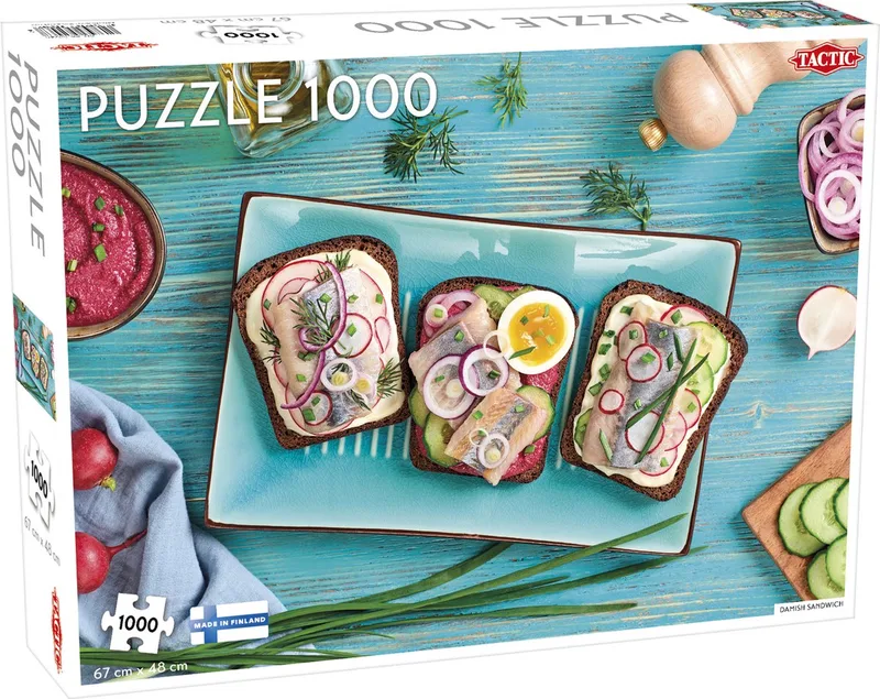 Puzzel – 1000 stukjes – Scandinavische Food Art – Strak en Rustgevend Ontwerp – Hoogwaardige Scandinavische Kwaliteit de Tactic, édition Danish Sandwich – boîte