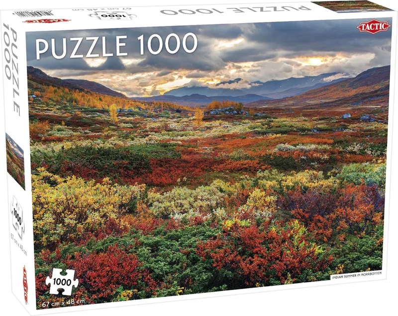Puzzel – 1000 stukjes – Scandinavische Herfstnatuur – Strak en Rustgevend Ontwerp – Hoogwaardige Scandinavische Kwaliteit van Tactic, editie Indian Summer in Norrbotten – doos