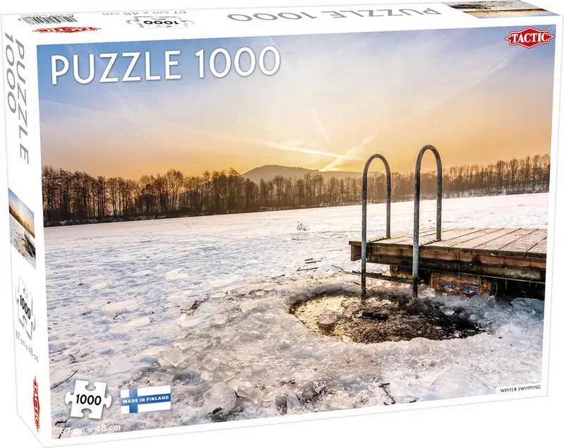 Puzzel – 1000 stukjes – Scandinavische Traditie in de Kou – Strak en Rustgevend Ontwerp – Hoogwaardige Scandinavische Kwaliteit van Tactic, editie Winter Swimming – doos