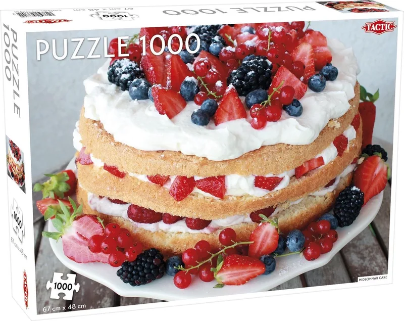 Puzzel – 1000 stukjes – Scandinavische Zomertraditie – Strak en Rustgevend Ontwerp – Hoogwaardige Scandinavische Kwaliteit van Tactic, editie Midsommar Cake – doos