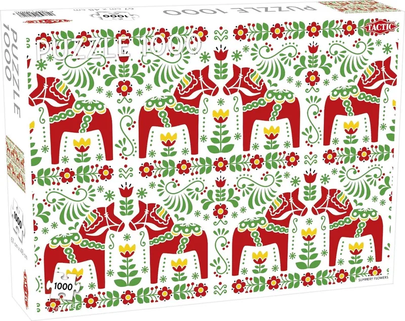 Puzzel – 1000 stukjes – Traditioneel Decoratief Ontwerp – Strak en Rustgevend Ontwerp – Hoogwaardige Scandinavische Kwaliteit van Tactic, editie Folk Art Pattern – doos