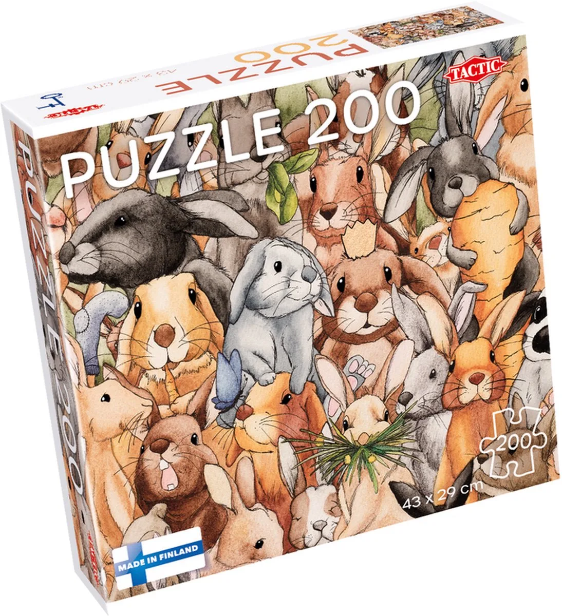 Puzzel – 200 stukjes – Schattige Konijnenillustratie – Strak en Rustgevend Ontwerp – Hoogwaardige Scandinavische Kwaliteit från Tactic, utgåva Bunnies – kartong