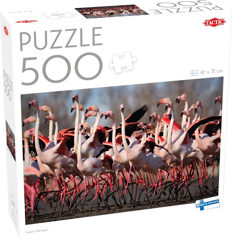 Puzzel – 500 stukjes – Flamingo’s in Natuurgebied – Tropische Vogels en Waterlandschap – Hoogwaardige Scandinavische Kwaliteit von Tactic, Ausgabe Greater Flamingos – Schachtel