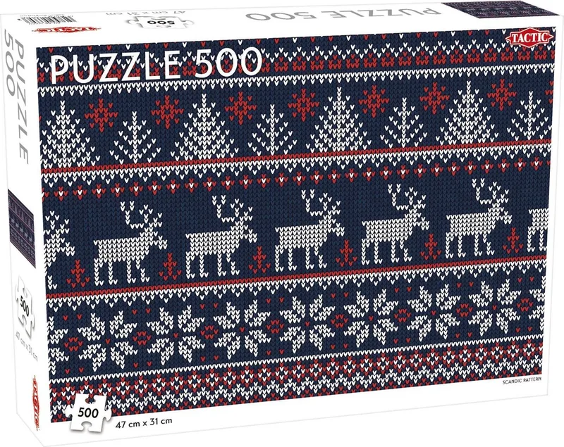 Puzzel – 500 stukjes – Tijdloos Scandinavisch Patroon – Strak en Rustgevend Ontwerp – Hoogwaardige Scandinavische Kwaliteit van Tactic, editie Scandinavian Pattern – doos