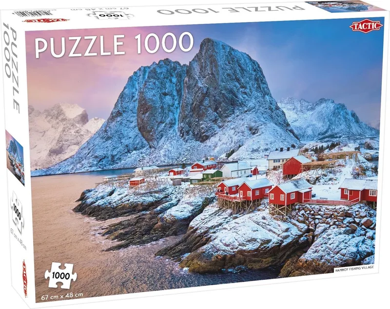 Puzzel Around the World Nothern Stars: Hamnoy Fishing Village - 1000 stukjes von Tactic, Ausgabe Mehrfarbig – Schachtel