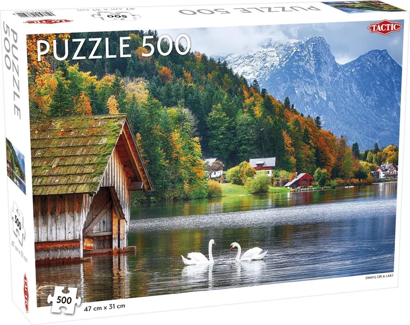 Puzzel Landscape: Swans on a Lake - 500 stukjes van Tactic, editie Meerkleurig – doos