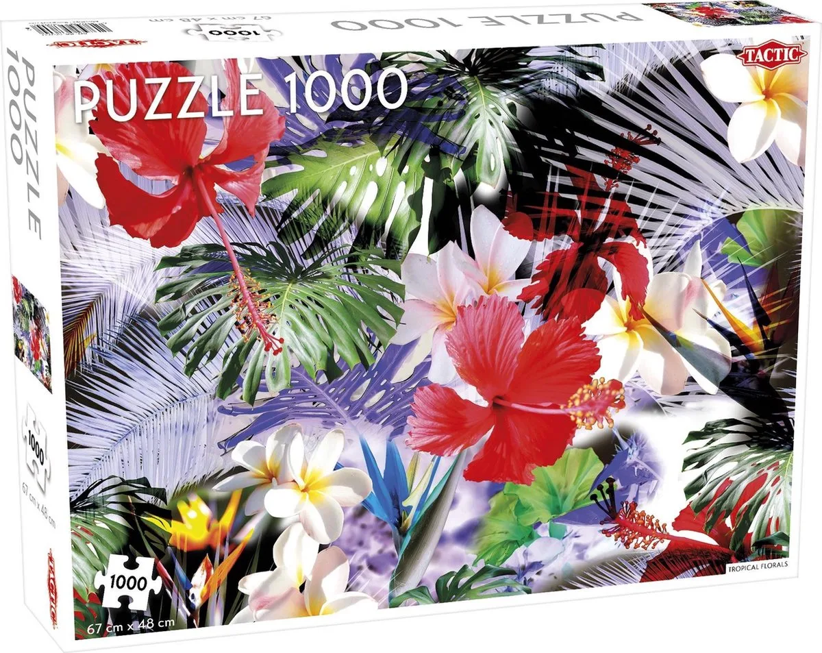 Puzzel Lover's Special: Tropical Florals - 1000 stukjes van Tactic, editie Wit – doos