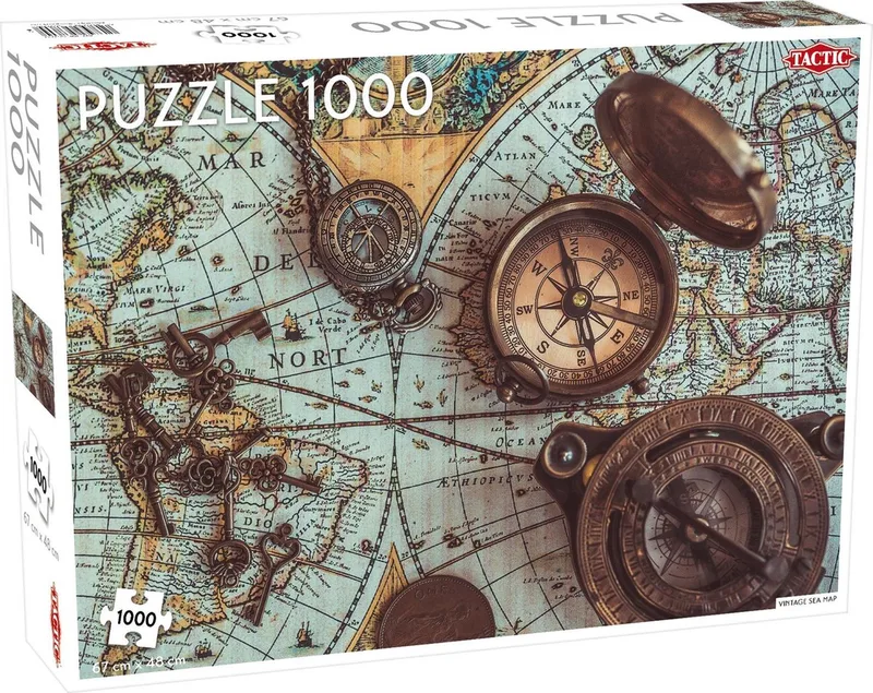 Puzzel Lover's Special: Vintage Sea Map - 1000 stukjes van Tactic, editie Wit – doos