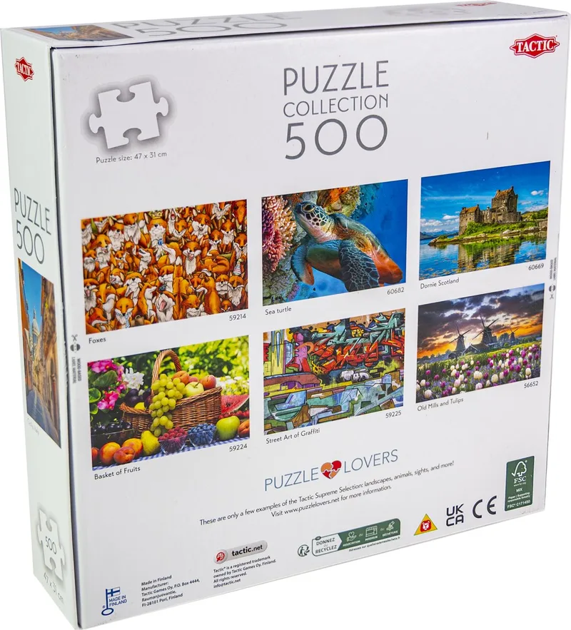 Sicily, Italy – Puzzel – 500 stukjes – Italiaans Kustlandschap op Sicilië – Middellandse Zee en Historisch Dorp – Hoogwaardige Scandinavische Kwaliteit from Tactic, Sicily, Italy edition – box