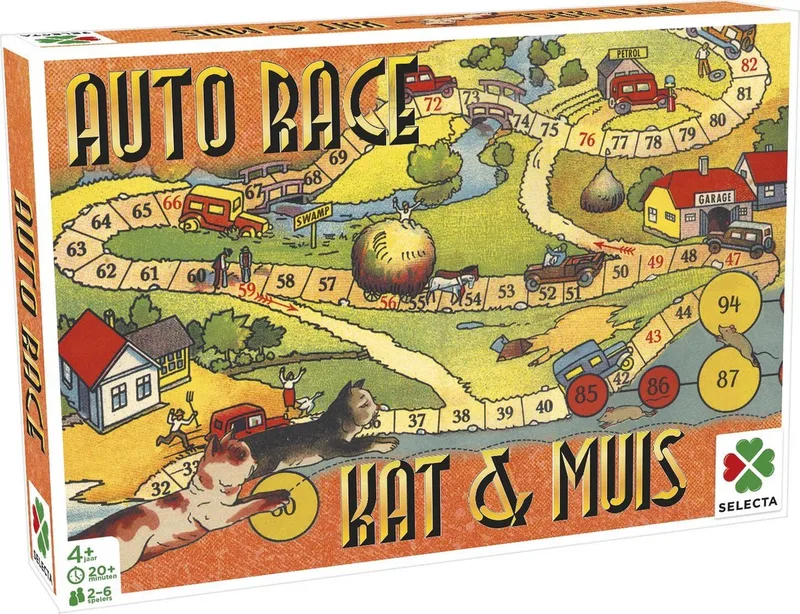 Spellen van Toen: Auto Race / Kat & Muis – Bordspel – Familiespel – Vanaf 4 jaar – 2-6 spelers van Tactic – doos